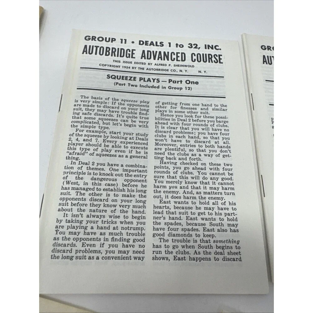 Vintage Advanced Courses in Contract Bridge Group 11/12p Book Bidding & Play